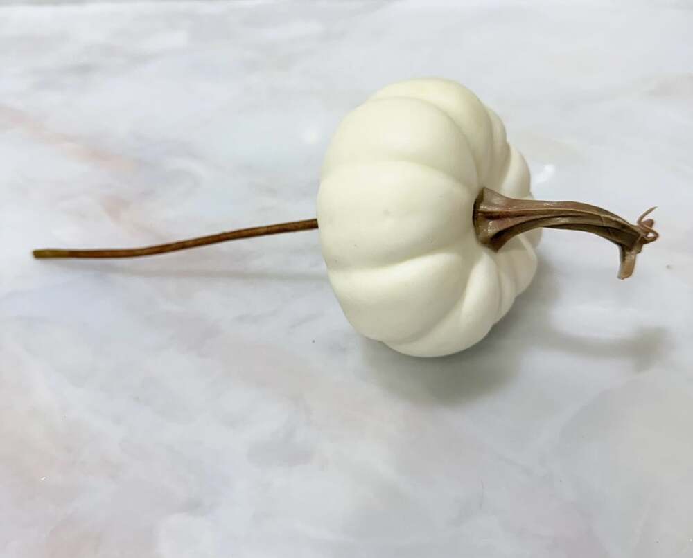 Faux Pumpkin Stem Pick White Fall Decor